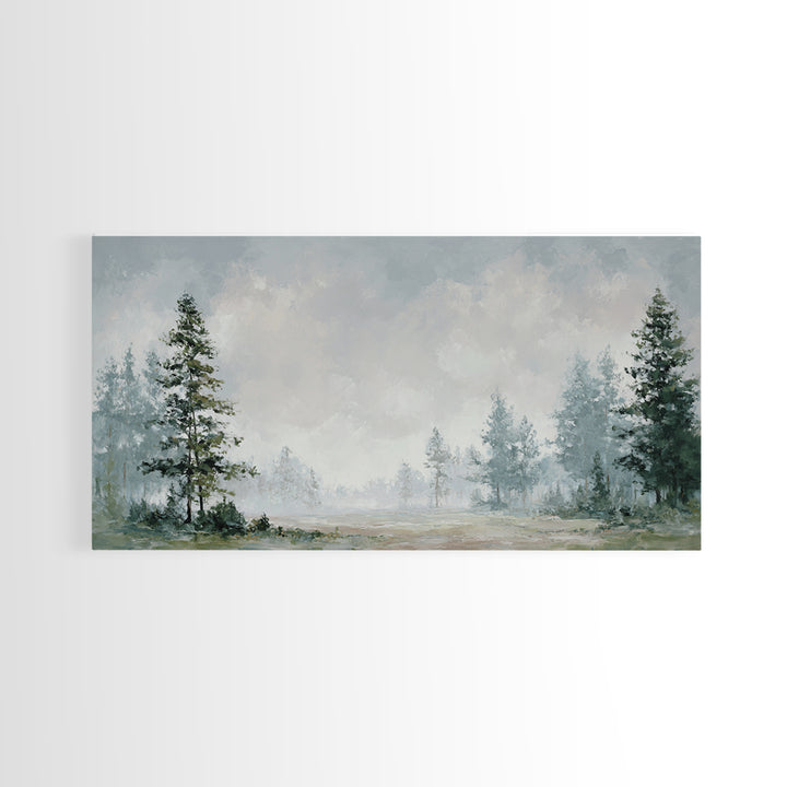 Modern Scandinavian Forest Framed Canvas Print, Above Sofa Art, Canvas Print, Living Room Decor, Fine Art, Statement, ASA-2x1-59