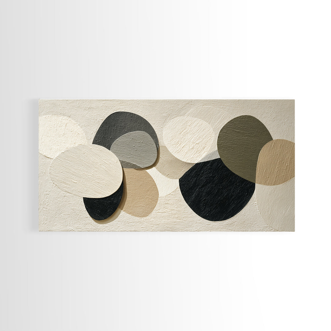 Large Modern Organic Shapes Canvas Print, Above Sofa Art, Minimalist Decor, Living Room Decor, Statement, Frame Tv Art, ASA-2x1-70