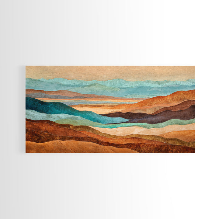 Abstract Canyon Landscape Framed Canvas Print, Above Sofa Art, Neutral Decor, Living Room Decor, Fine Art, Statement, ASA-2x1-75