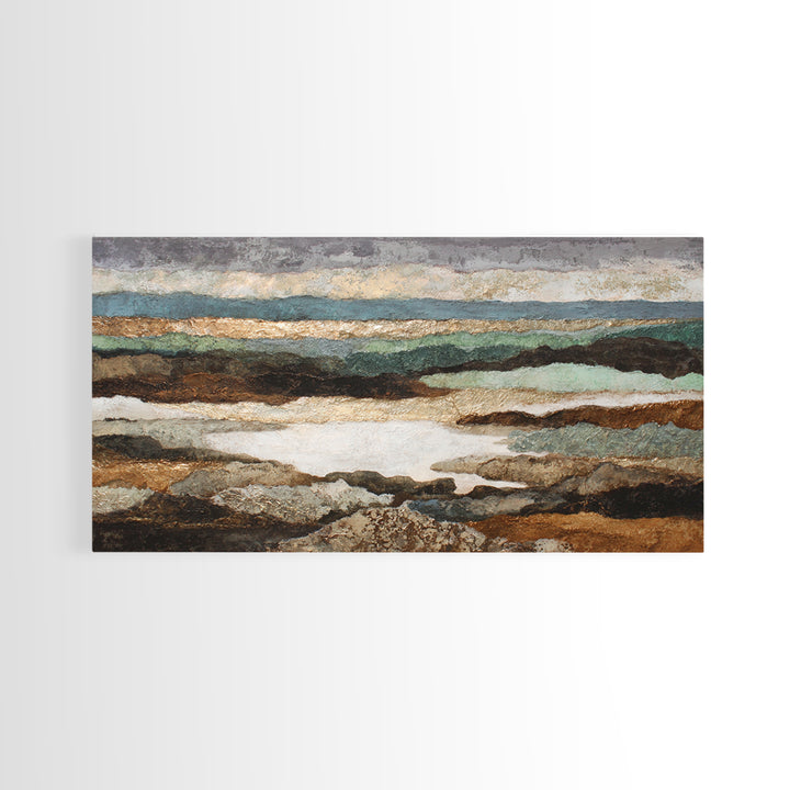 Oversized Abstract Landscape Canvas Print, Above Sofa Art, Framed Wall Art, Living Room Decor, Statement, Living Room Wall Art, ASA-2x1-93