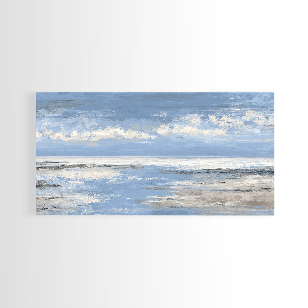 Panoramic Coastal Shoreline from an Aerial View Canvas Print, Above Sofa Art, Coastal Decor, Living Room Decor, Statement, ASA-2x1-95