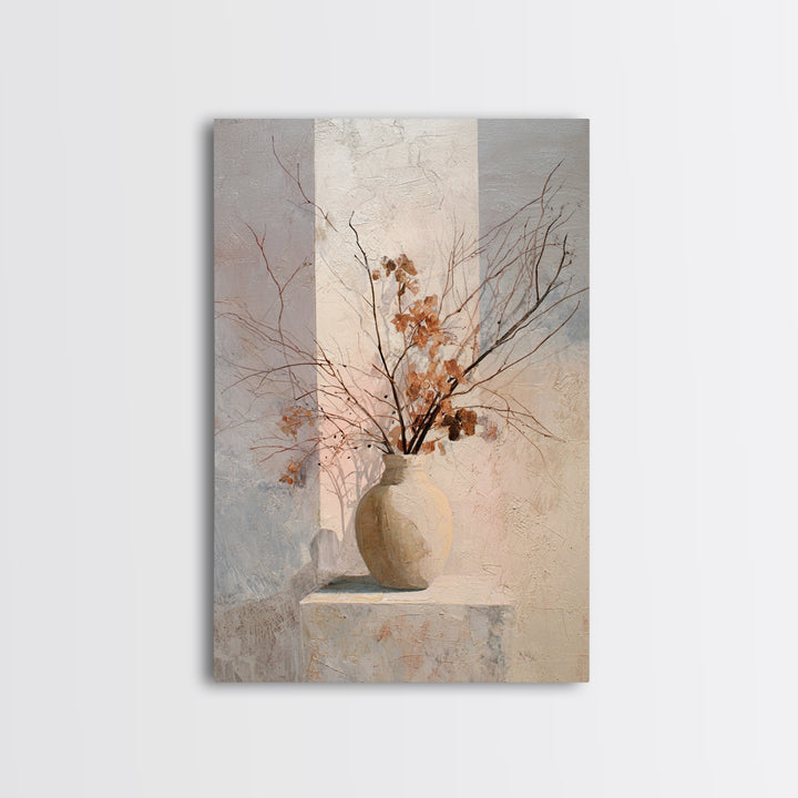 Large Neutral Still Life Framed Canvas Print, Above Sofa Art, Statement Artwork, Living Room Decor, Fine Art, Statement, ASA-2x3-22