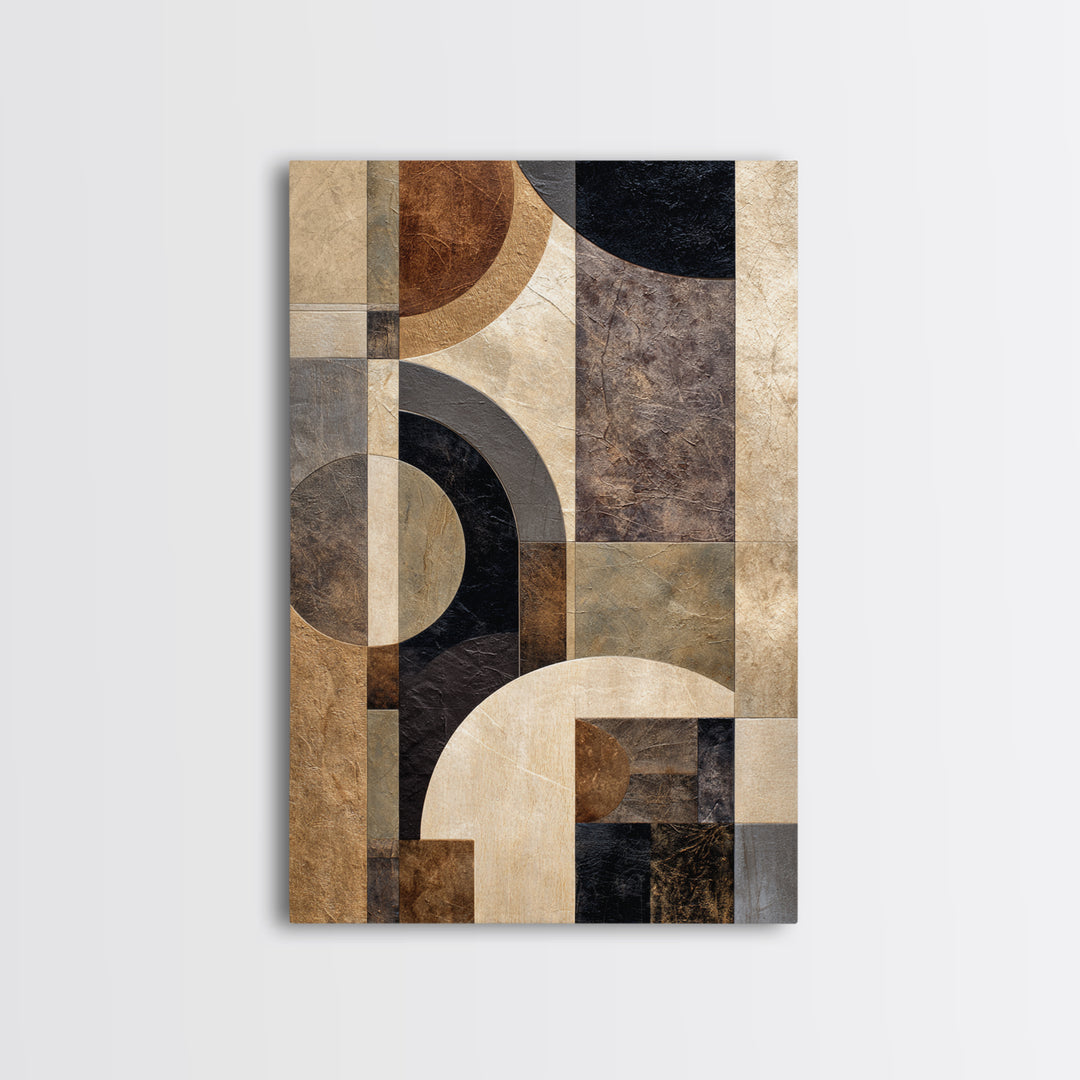 Luxury Monochrome Stone Composition Canvas Print, Above Sofa Art, Coastal Wall Art, Living Room Decor, Watercolor Art, ASA-2x3-27