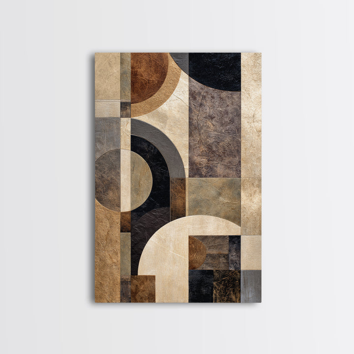 Luxury Monochrome Stone Composition Canvas Print, Above Sofa Art, Coastal Wall Art, Living Room Decor, Watercolor Art, ASA-2x3-27