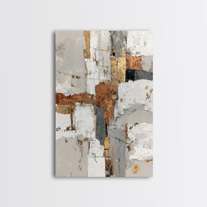 Luxury Monochrome Stone Composition Framed Canvas Print, Above Sofa Art, Canvas Print, Living Room Decor, Fine Art, Statement, ASA-2x3-3