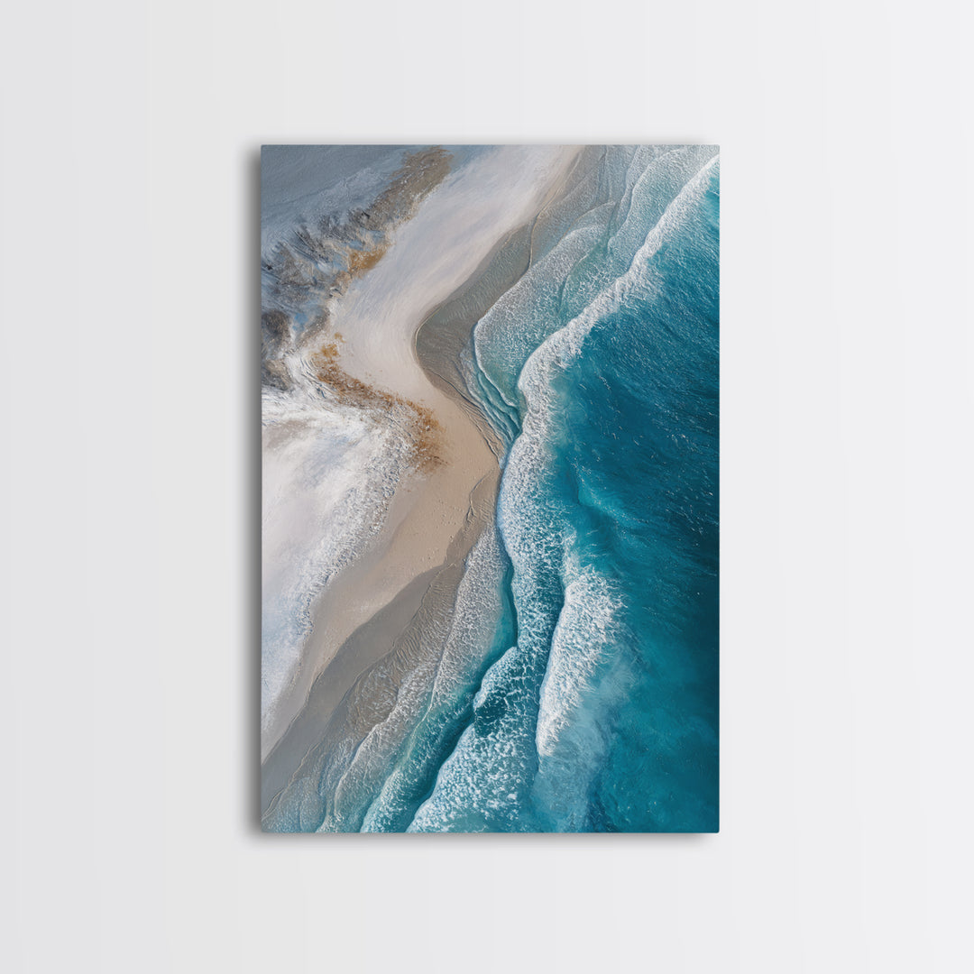 Panoramic Coastal Shoreline from an Aerial View Canvas Print, Above Sofa Art, Gallery Decor, Living Room Decor, Statement, ASA-2x3-35