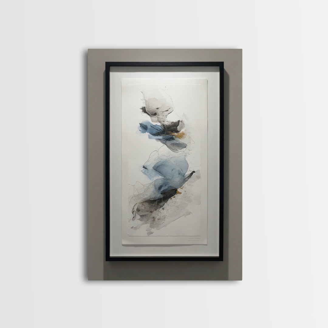 Minimal Black Ink Composition Canvas Print, Above Sofa Art, Floral Wall Art, Living Room Decor, Statement, Luxury Decor, ASA-2x3-40