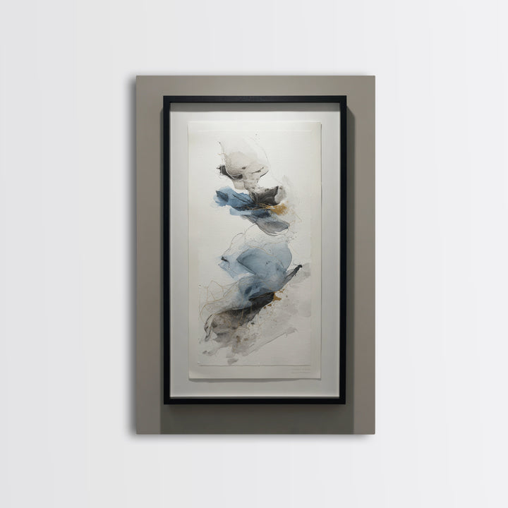 Minimal Black Ink Composition Canvas Print, Above Sofa Art, Floral Wall Art, Living Room Decor, Statement, Luxury Decor, ASA-2x3-40