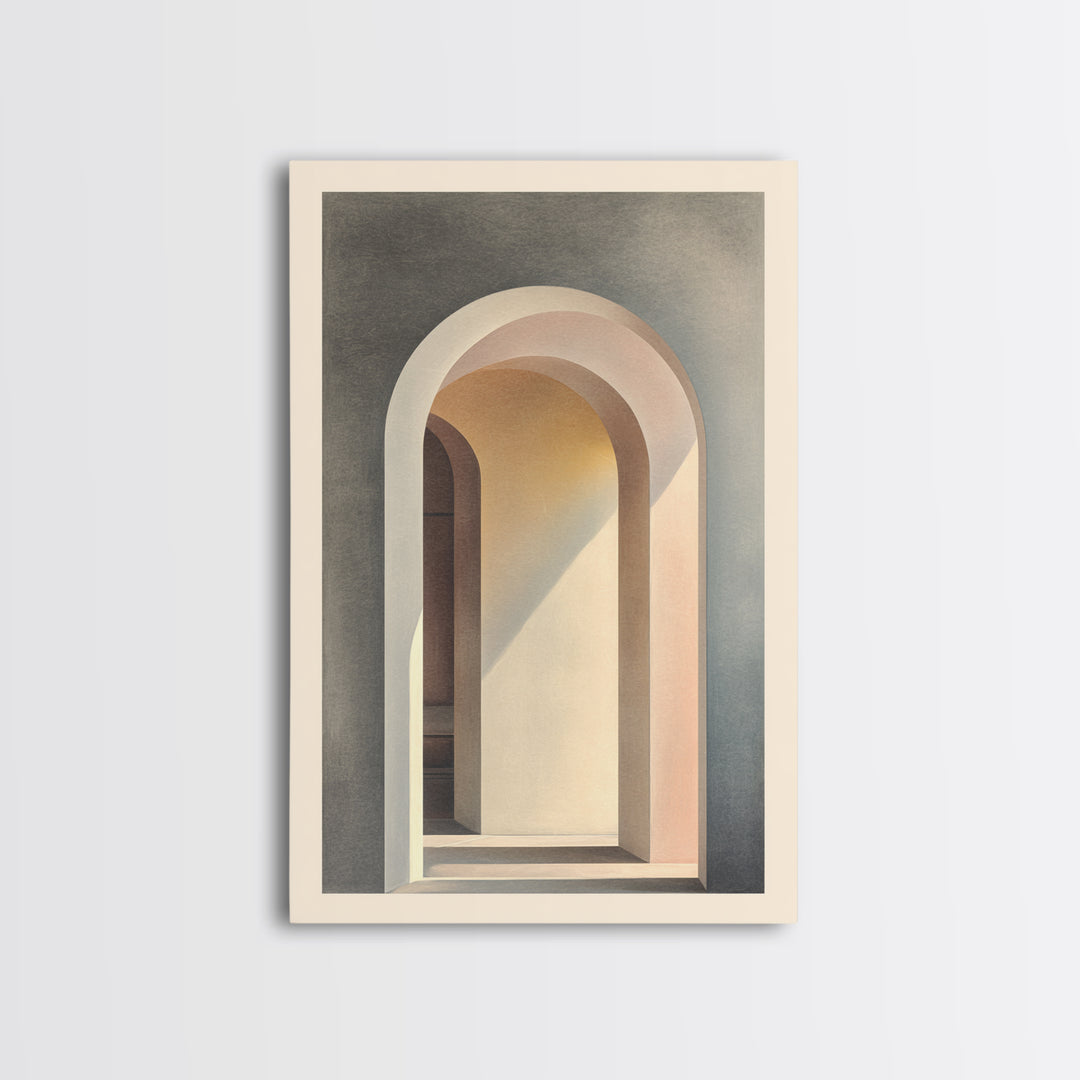 Architectural Arch Study Framed Canvas Print, Above Sofa Art, Textured Painting, Living Room Decor, Abstract Art, Statement, ASA-2x3-41