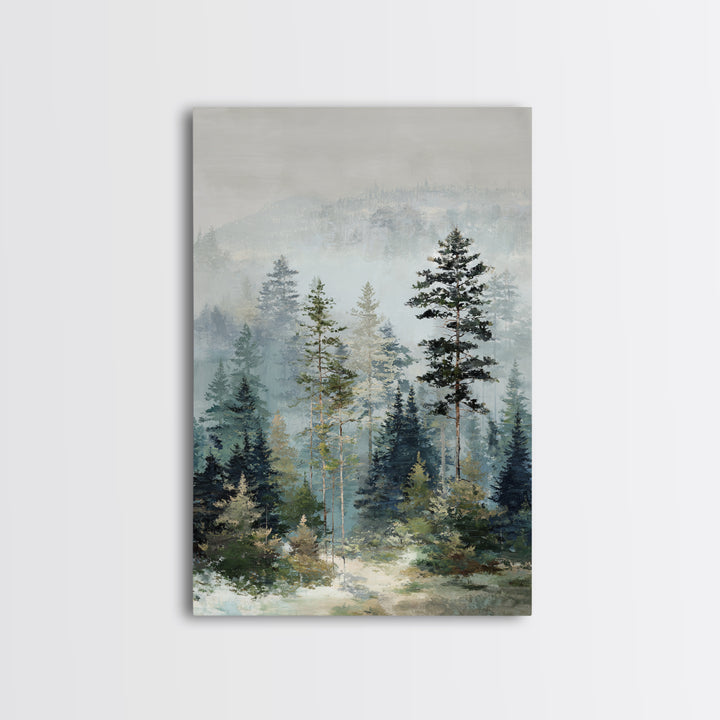 Modern Scandinavian Forest Framed Canvas Print, Above Sofa Art, Modern Decor, Living Room Decor, Fine Art, Statement, ASA-2x3-47
