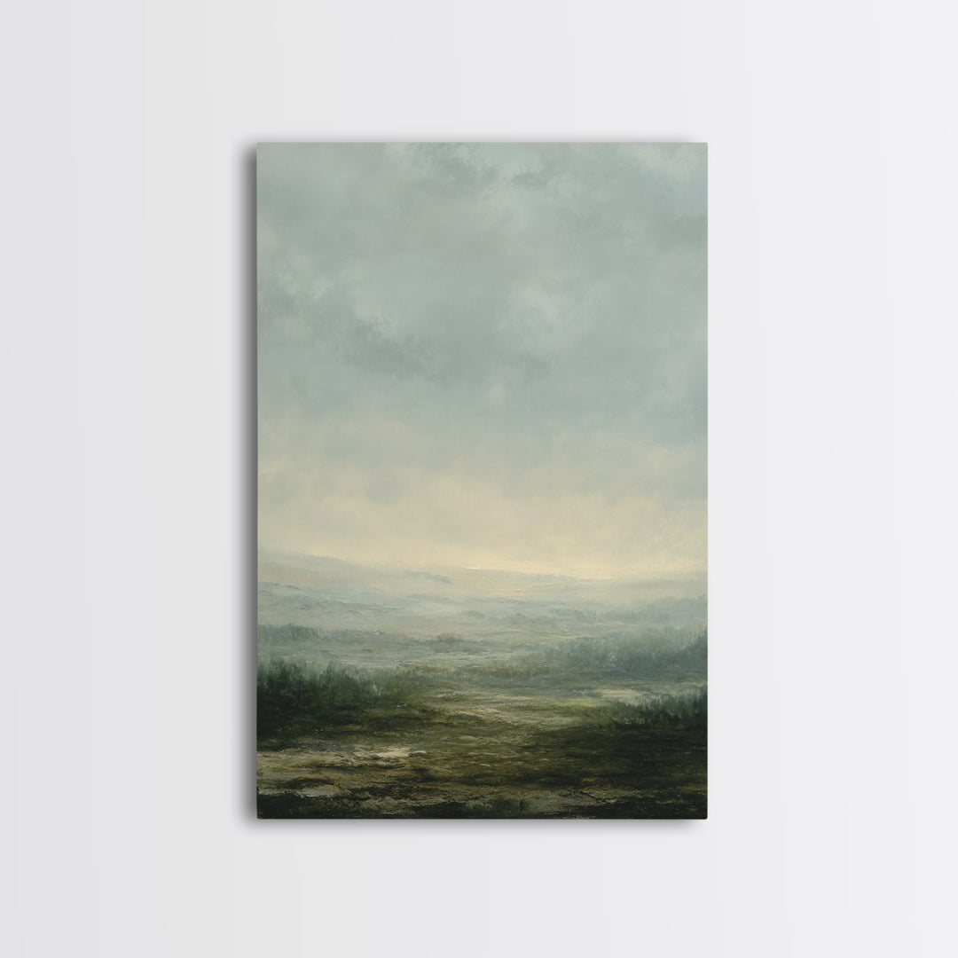 Gallery Style Landscape with Expansive Negative Space Canvas Print, Above Sofa Art, Coastal Wall Art, Living Room Decor, ASA-2x3-56