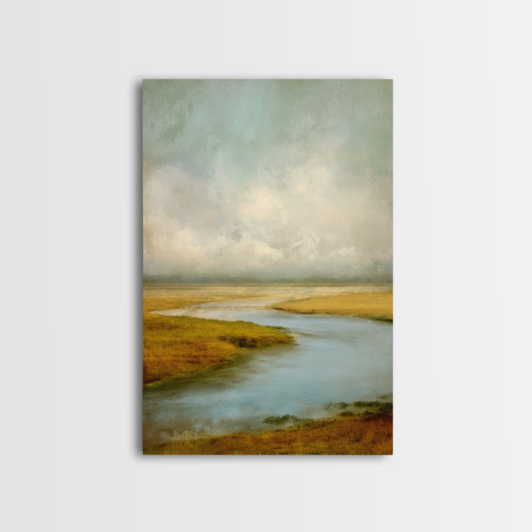 Abstract River Bends Canvas Print, Above Sofa Art, Horizontal Wall Art, Living Room Decor, Abstract Art, Statement, ASA-2x3-7