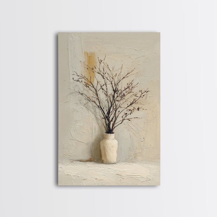 Large Neutral Still Life Canvas Print, Above Sofa Art, Textured Painting, Living Room Decor, Oil Painting, Statement, ASA-2x3-70