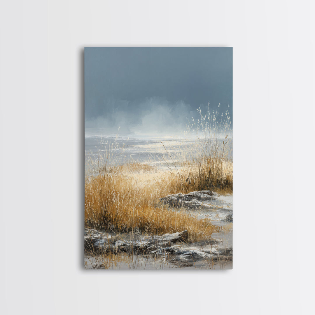 Modern Scandinavian Forest Canvas Print, Above Sofa Art, Living Room Decor, Oil Painting, Statement, Textured Wall Art, ASA-2x3-71