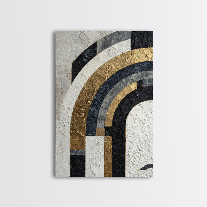 Luxury Monochrome Stone Composition Framed Canvas Print, Above Sofa Art, Room Decor, Living Room Decor, Fine Art, Statement, ASA-2x3-75