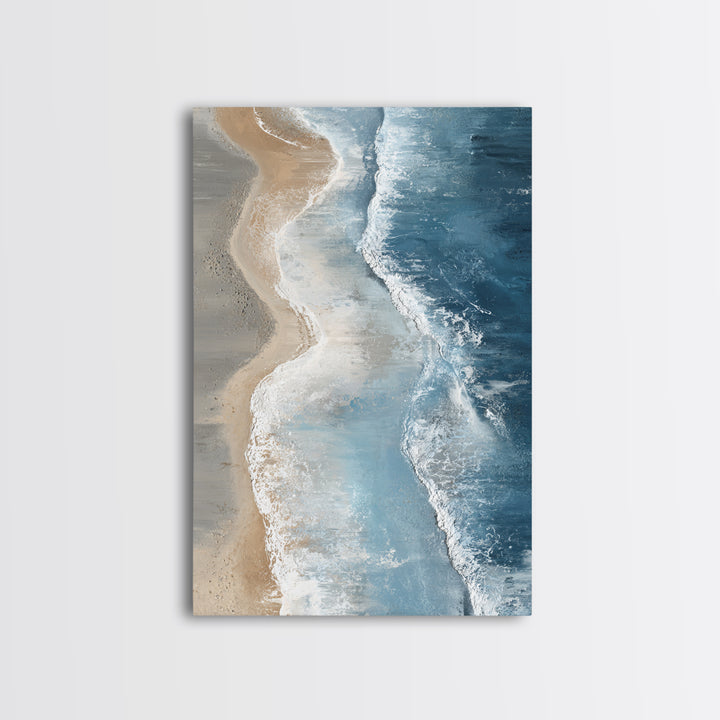 Panoramic Coastal Shoreline from an Aerial View Canvas Print, Above Sofa Art, Mid Century Modern, Living Room Decor, Statement, ASA-2x3-83