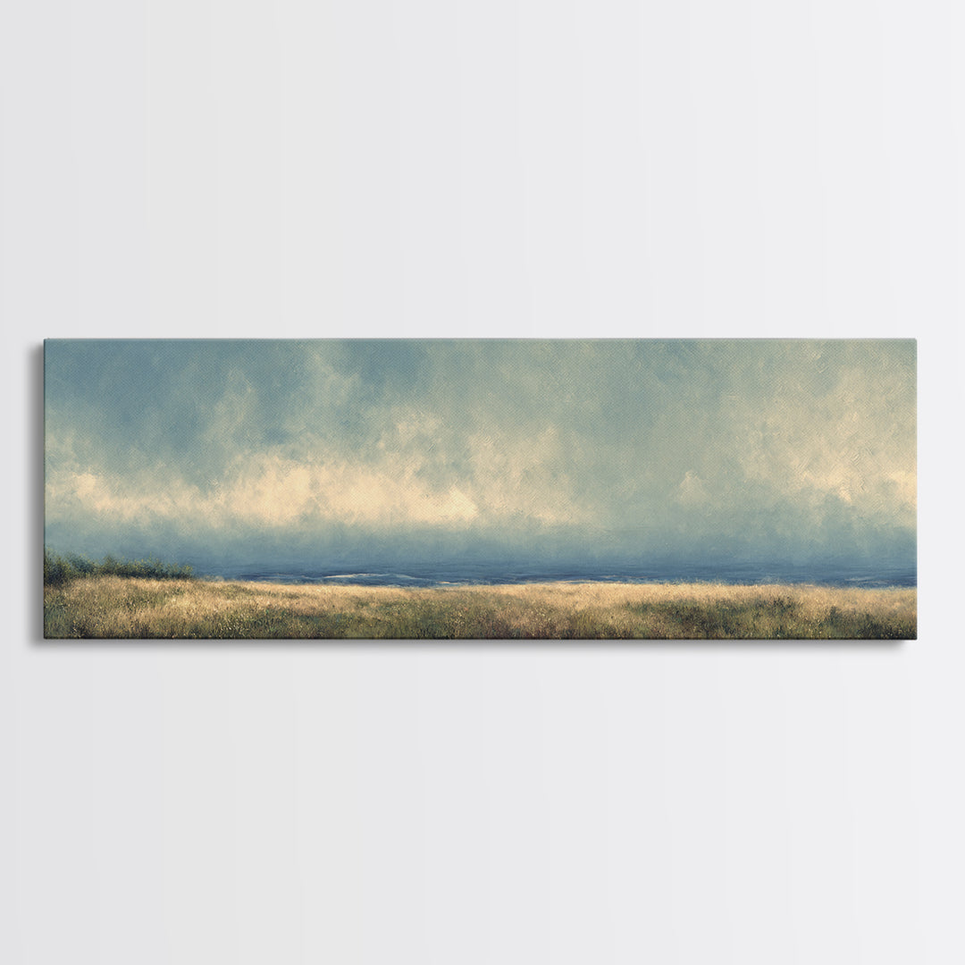 Gallery Style Landscape with Expansive Negative Space Canvas Print, Above Sofa Art, Living Room Wall Art, Living Room Decor, ASA-3x1-16