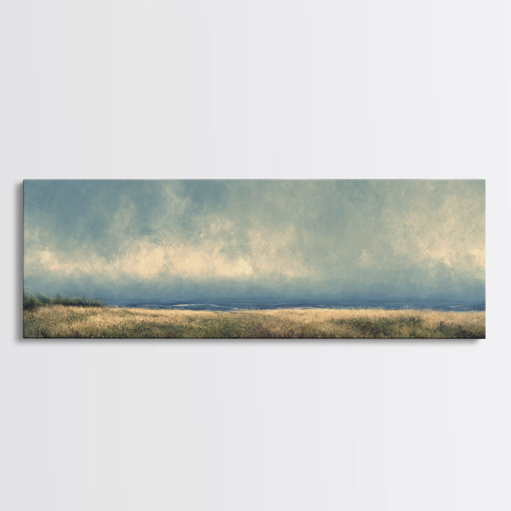 Gallery Style Landscape with Expansive Negative Space Canvas Print, Above Sofa Art, Living Room Wall Art, Living Room Decor, ASA-3x1-16