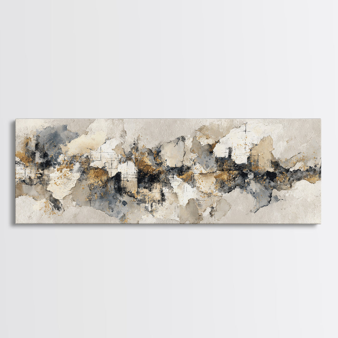 Large Modern Organic Shapes Framed Canvas Print, Above Sofa Art, Large Wall Art, Living Room Decor, Abstract Art, Statement, ASA-3x1-18