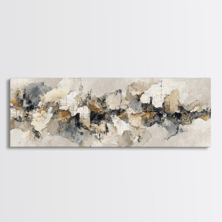 Large Modern Organic Shapes Framed Canvas Print, Above Sofa Art, Large Wall Art, Living Room Decor, Abstract Art, Statement, ASA-3x1-18