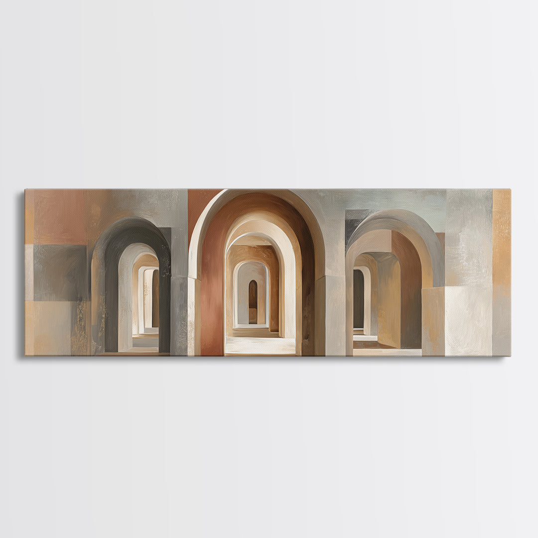 Architectural Arch Study Canvas Print, Above Sofa Art, Horizontal Wall Art, Living Room Decor, Abstract Art, Statement, ASA-3x1-25