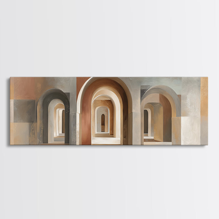 Architectural Arch Study Canvas Print, Above Sofa Art, Horizontal Wall Art, Living Room Decor, Abstract Art, Statement, ASA-3x1-25