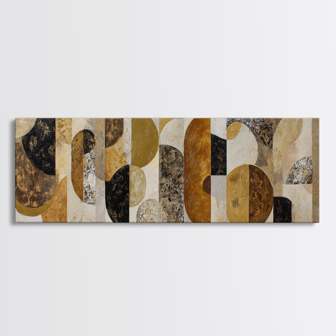 Textured Plaster Abstract Framed Canvas Print, Above Sofa Art, Modern Decor, Living Room Decor, Abstract Art, Statement, ASA-3x1-27