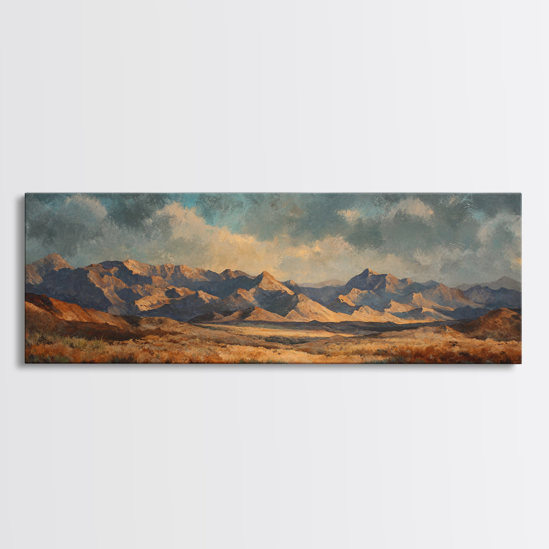 Desert Mesa Panorama Canvas Print, Above Sofa Art, Minimalist Wall Art, Living Room Decor, Fine Art, Statement, ASA-3x1-36