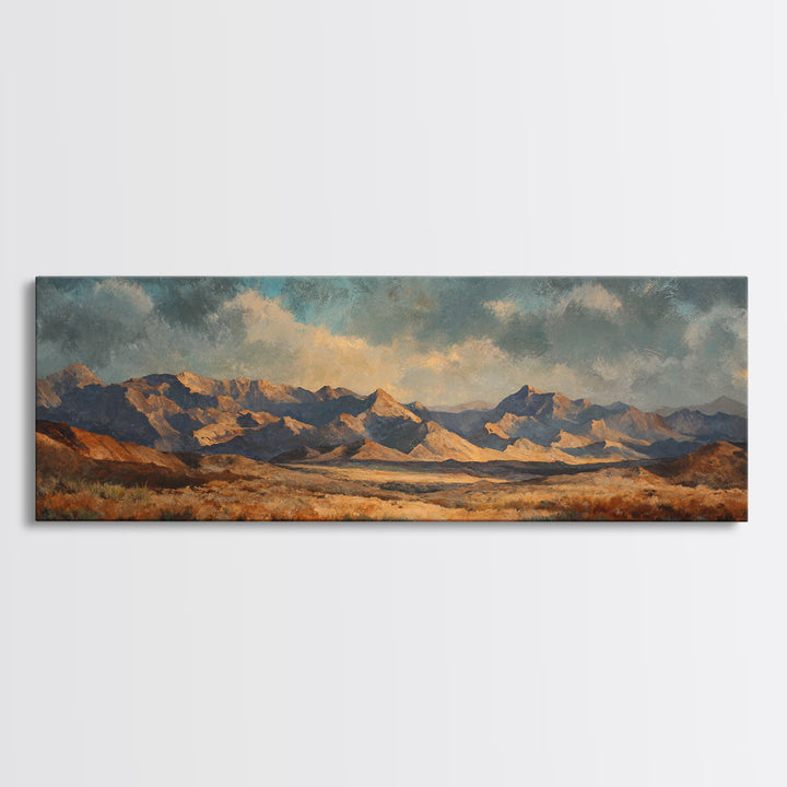 Desert Mesa Panorama Canvas Print, Above Sofa Art, Minimalist Wall Art, Living Room Decor, Fine Art, Statement, ASA-3x1-36