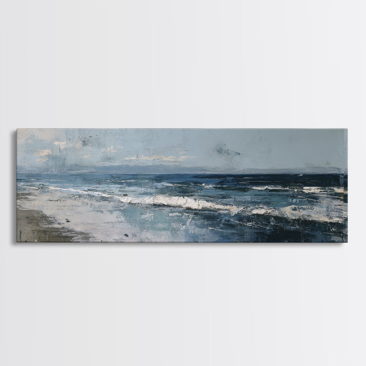 Moody Seascape at Twilight Canvas Print, Above Sofa Art, Set of 3 Prints, Living Room Decor, Watercolor Art, Statement, ASA-3x1-4