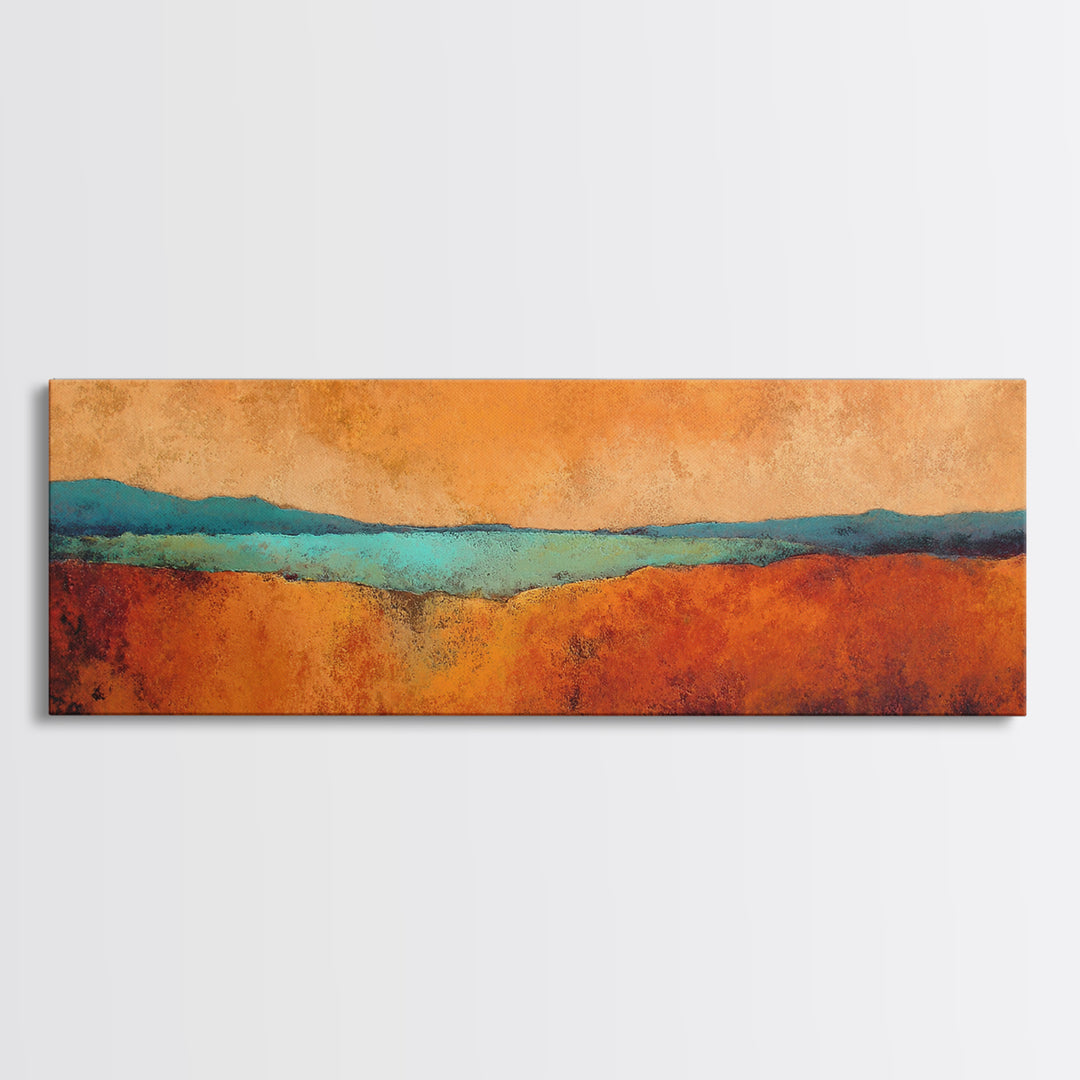 Abstract Canyon Landscape Framed Canvas Print, Above Sofa Art, Contemporary Art, Living Room Decor, Fine Art, Statement, ASA-3x1-47