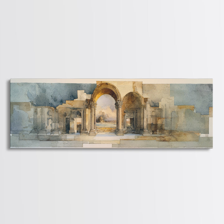 Architectural Arch Study Canvas Print, Above Sofa Art, Horizontal Wall Art, Living Room Decor, Abstract Art, Statement, ASA-3x1-49