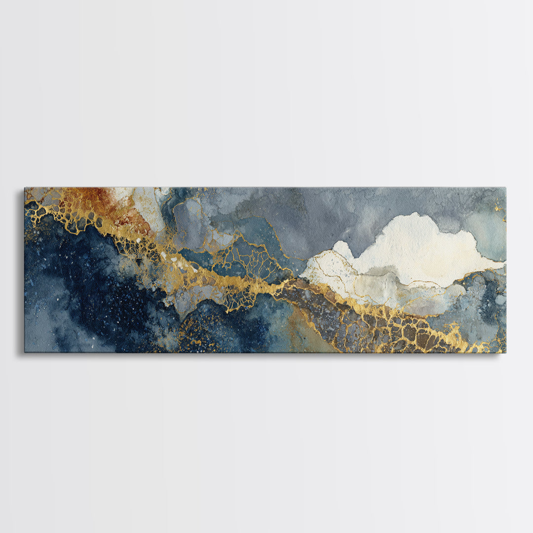 Textured Plaster Abstract Framed Canvas Print, Above Sofa Art, Wall Art, Living Room Decor, Statement, Horizontal Wall Art, ASA-3x1-51