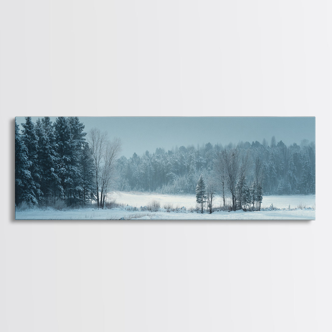 Modern Scandinavian Forest Framed Canvas Print, Above Sofa Art, Room Decor, Living Room Decor, Oil Painting, Statement, ASA-3x1-55
