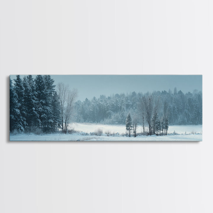 Modern Scandinavian Forest Framed Canvas Print, Above Sofa Art, Room Decor, Living Room Decor, Oil Painting, Statement, ASA-3x1-55