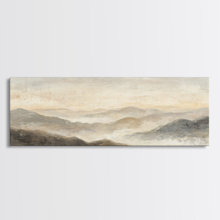 Sunlit Rolling Hills Framed Canvas Print, Above Sofa Art, Wall Art Print, Living Room Decor, Fine Art, Statement, Modern Art, ASA-3x1-57
