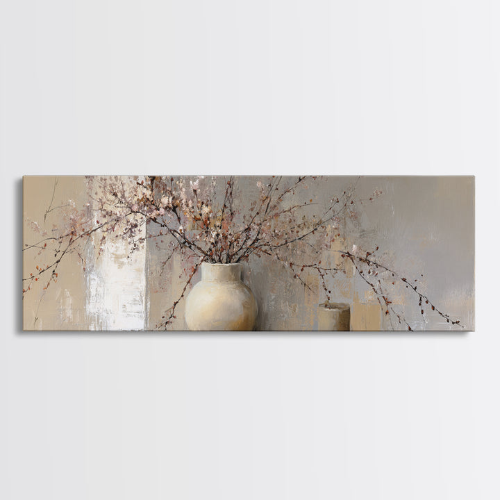Large Neutral Still Life Canvas Print, Above Sofa Art, Canvas Print, Living Room Decor, Fine Art, Statement, Botanical Wall Art, ASA-3x1-6