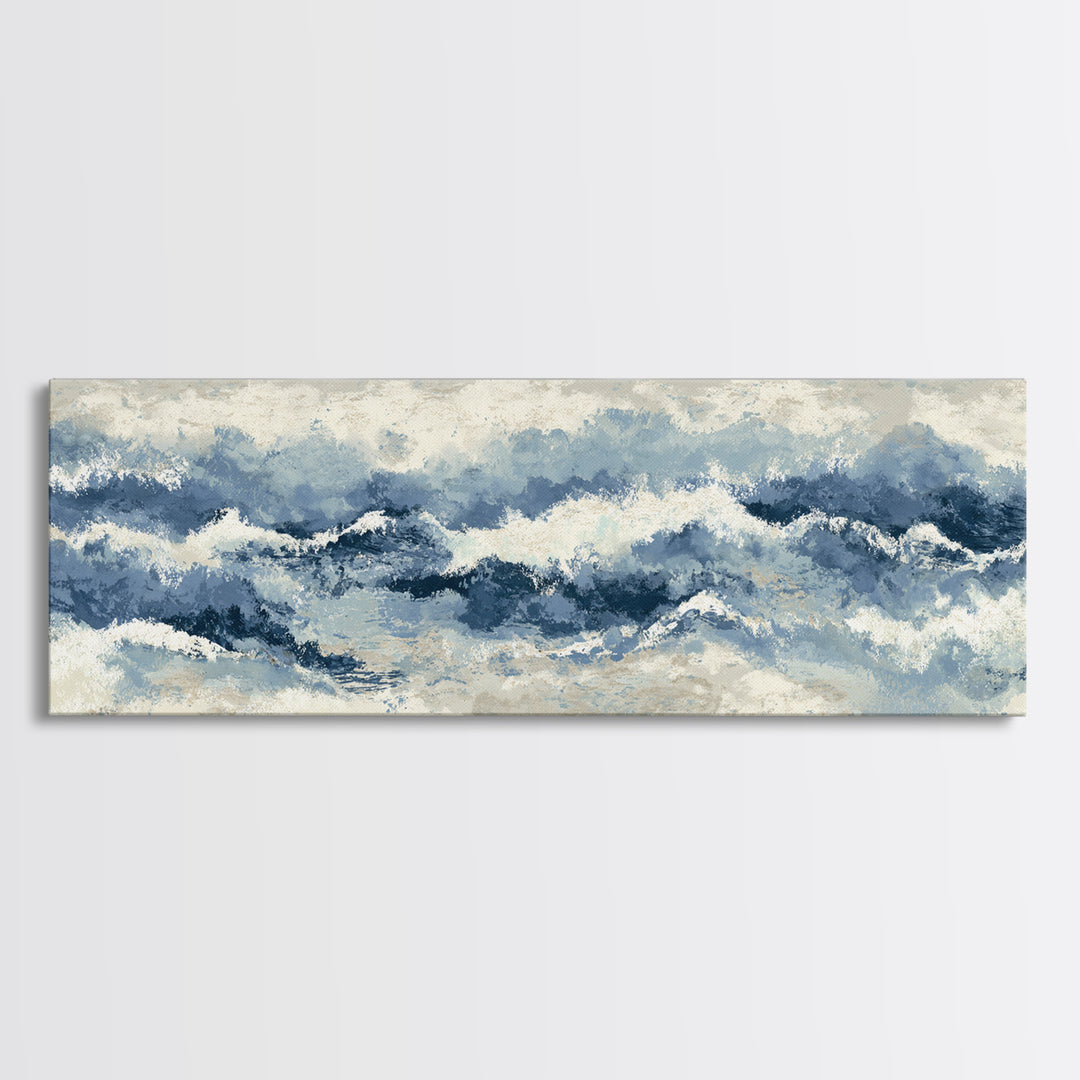 Panoramic Coastal Shoreline from an Aerial View Canvas Print, Above Sofa Art, Large Wall Art, Living Room Decor, Statement, ASA-3x1-67