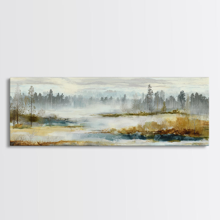 Modern Scandinavian Forest Framed Canvas Print, Above Sofa Art, Textured Wall Art, Living Room Decor, Fine Art, Statement, ASA-3x1-79