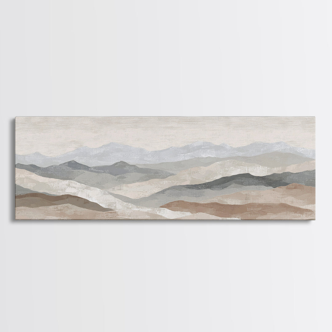 Sunlit Rolling Hills Framed Canvas Print, Above Sofa Art, Wall Art Print, Living Room Decor, Fine Art, Statement, Modern Art, ASA-3x1-81