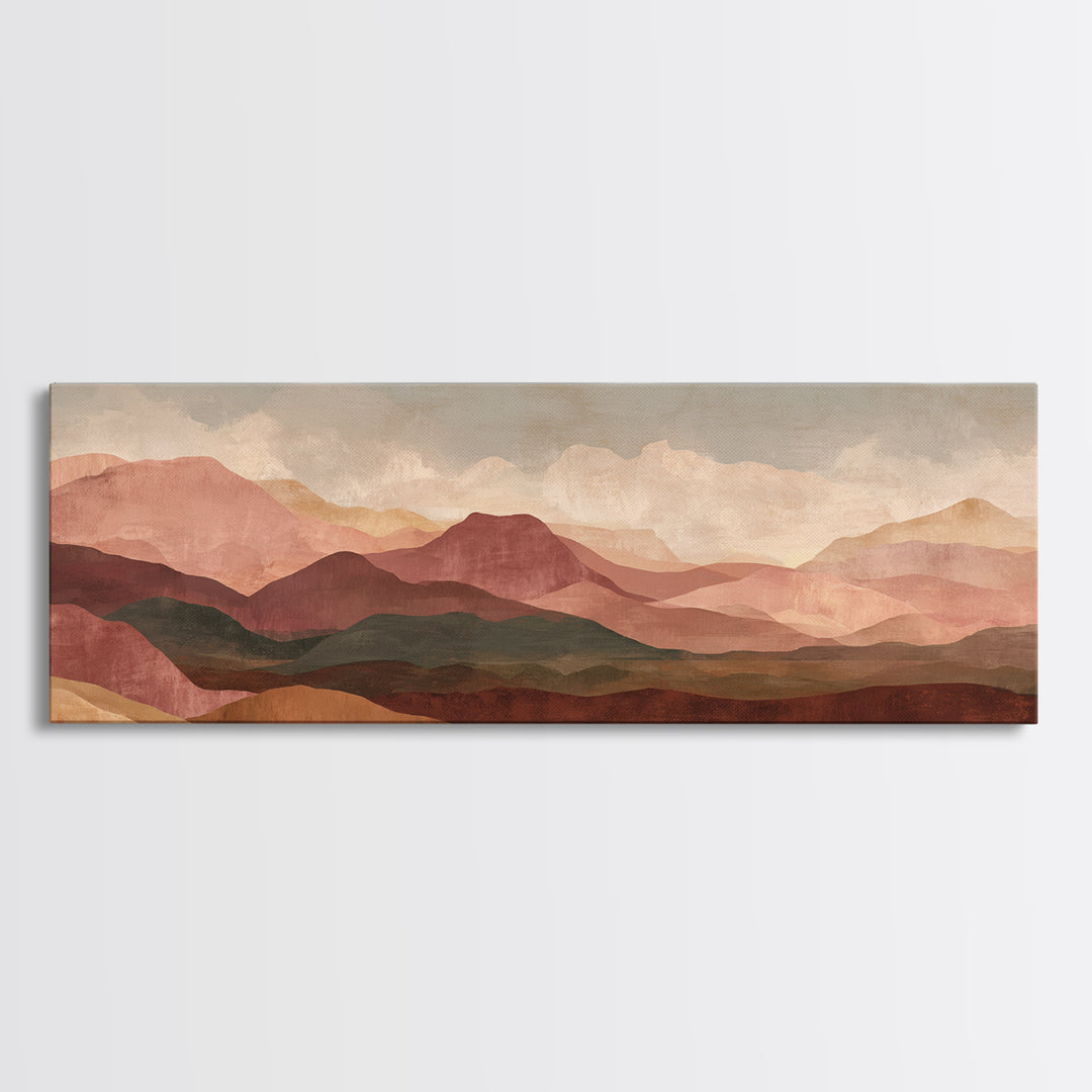 Abstract Canyon Landscape Canvas Print, Above Sofa Art, Gallery Decor, Living Room Decor, Fine Art, Statement, Minimalist Decor, ASA-3x1-95