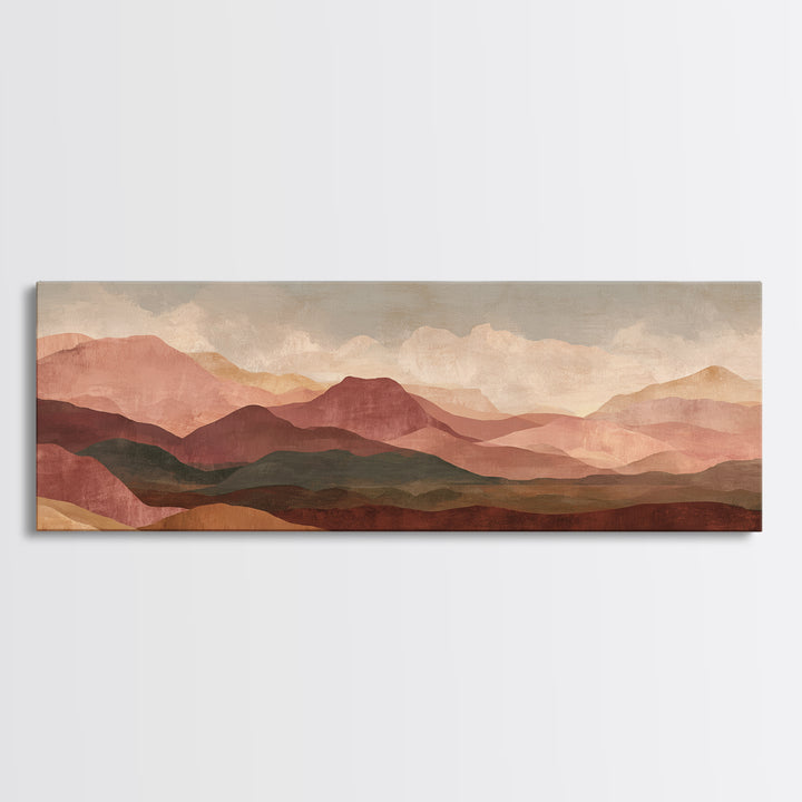 Abstract Canyon Landscape Canvas Print, Above Sofa Art, Gallery Decor, Living Room Decor, Fine Art, Statement, Minimalist Decor, ASA-3x1-95