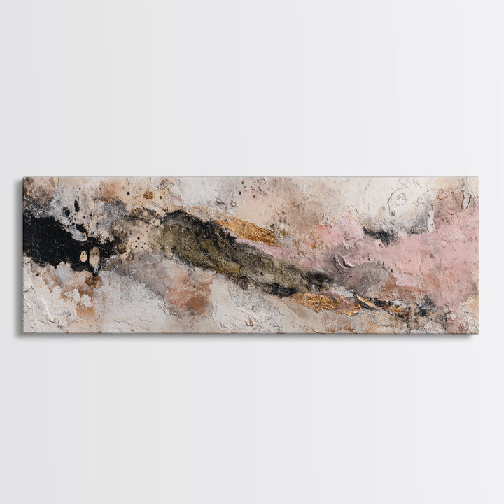 Textured Plaster Abstract Framed Canvas Print, Above Sofa Art, Wall Decor, Living Room Decor, Fine Art, Statement, ASA-3x1-99