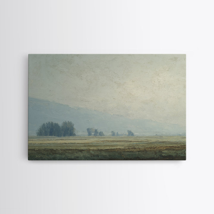 Gallery Style Landscape with Expansive Negative Space Canvas Print, Above Sofa Art, Japandi Wall Art, Living Room Decor, ASA-3x2-100