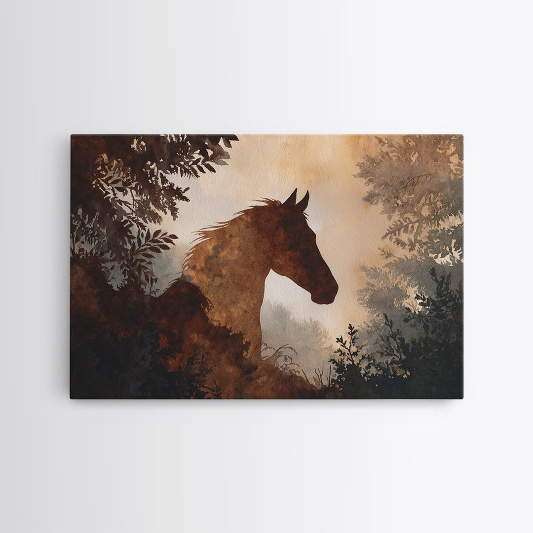 Statement Horse Silhouette Canvas Print, Above Sofa Art, Living Room Decor, Statement 517, Set of Prints, Above Bed Decor, ASA-3x2-17