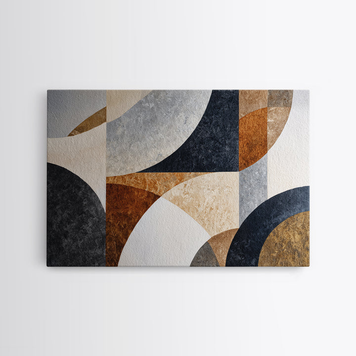 Luxury Monochrome Stone Composition Framed Canvas Print, Above Sofa Art, Canvas Wall Art, Living Room Decor, Statement, ASA-3x2-23