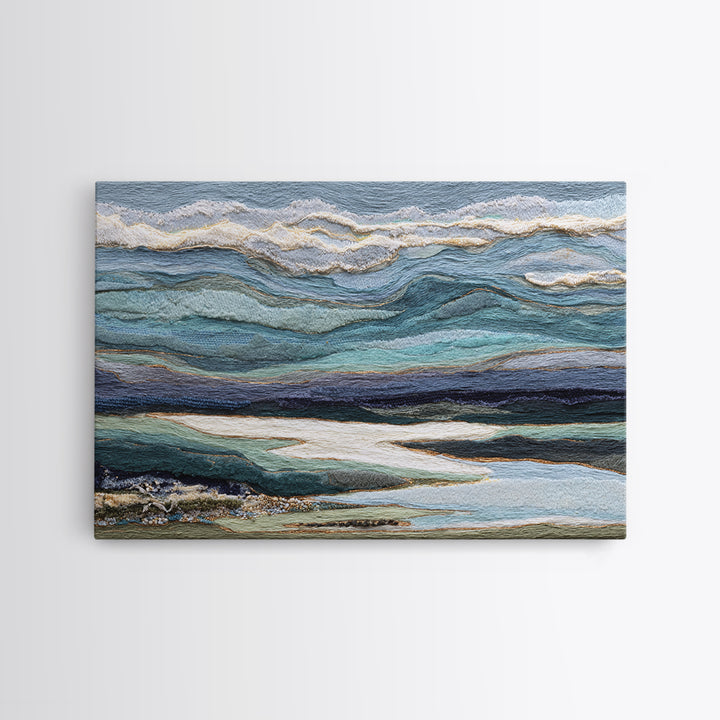 Abstract River Bends Framed Canvas Print, Above Sofa Art, Farmhouse Decor, Living Room Decor, Statement 527, Piece Wall Art, ASA-3x2-27
