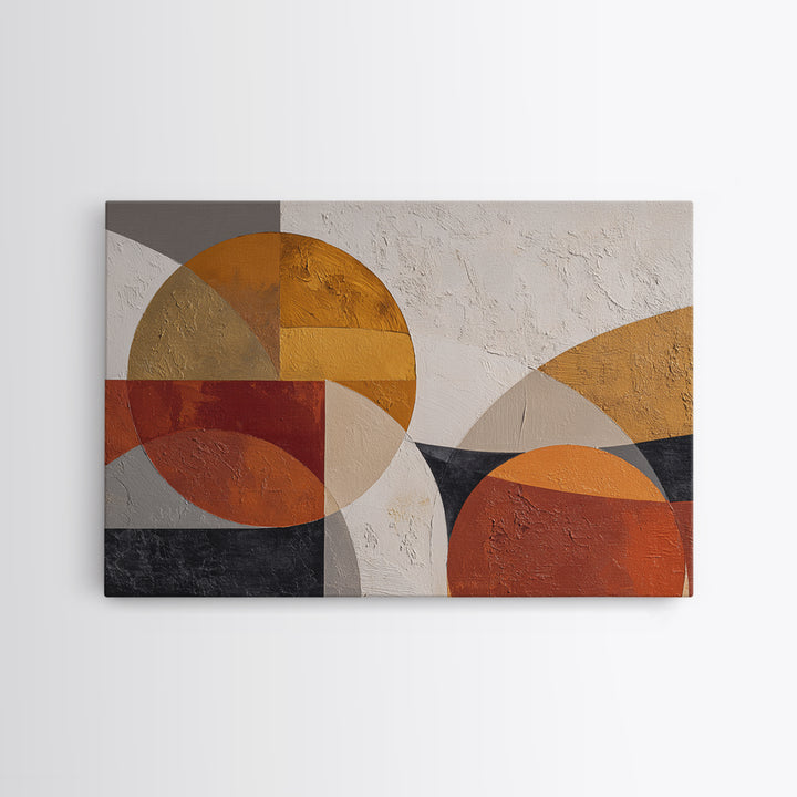 Bold Mid Century Geometric Forms Canvas Print, Above Sofa Art, Farmhouse Decor, Living Room Decor, Fine Art, Statement, ASA-3x2-32