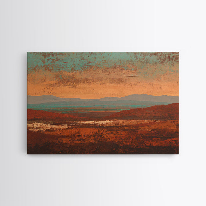 Abstract Canyon Landscape Framed Canvas Print, Above Sofa Art, Watercolor Painting, Living Room Decor, Fine Art, Statement, ASA-3x2-35
