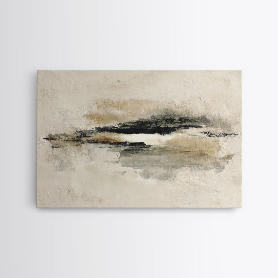 Minimal Black Ink Composition Framed Canvas Print, Above Sofa Art, Living Room Decor, Fine Art, Statement 536, Set of Prints, ASA-3x2-36